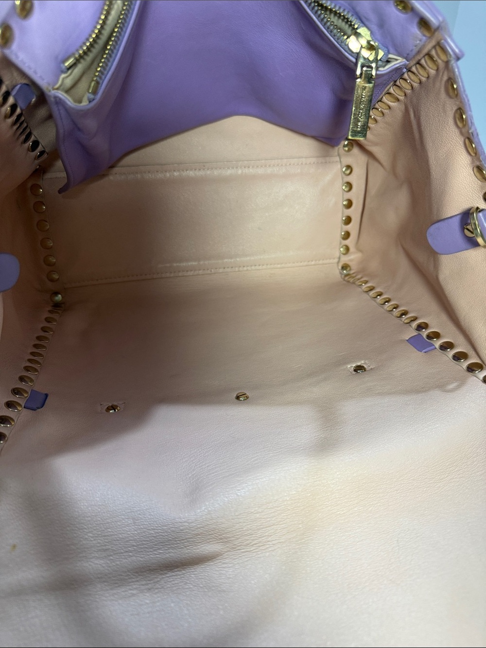 Versace Medusa Stud Leather Tote – Lavender/Lilac - Picture 15 of 16